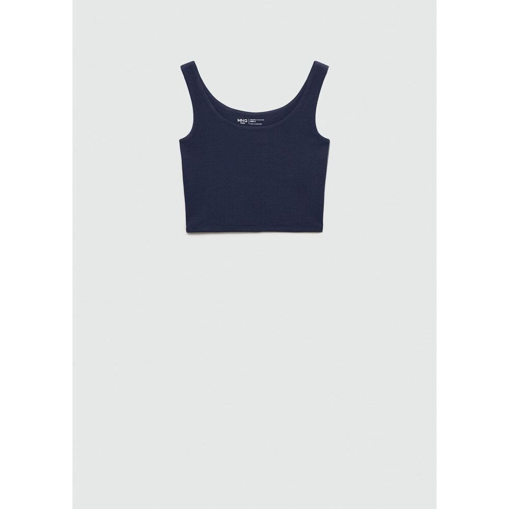 MANGO TEEN - Sporty crop top dark navy - M - Teenage girl